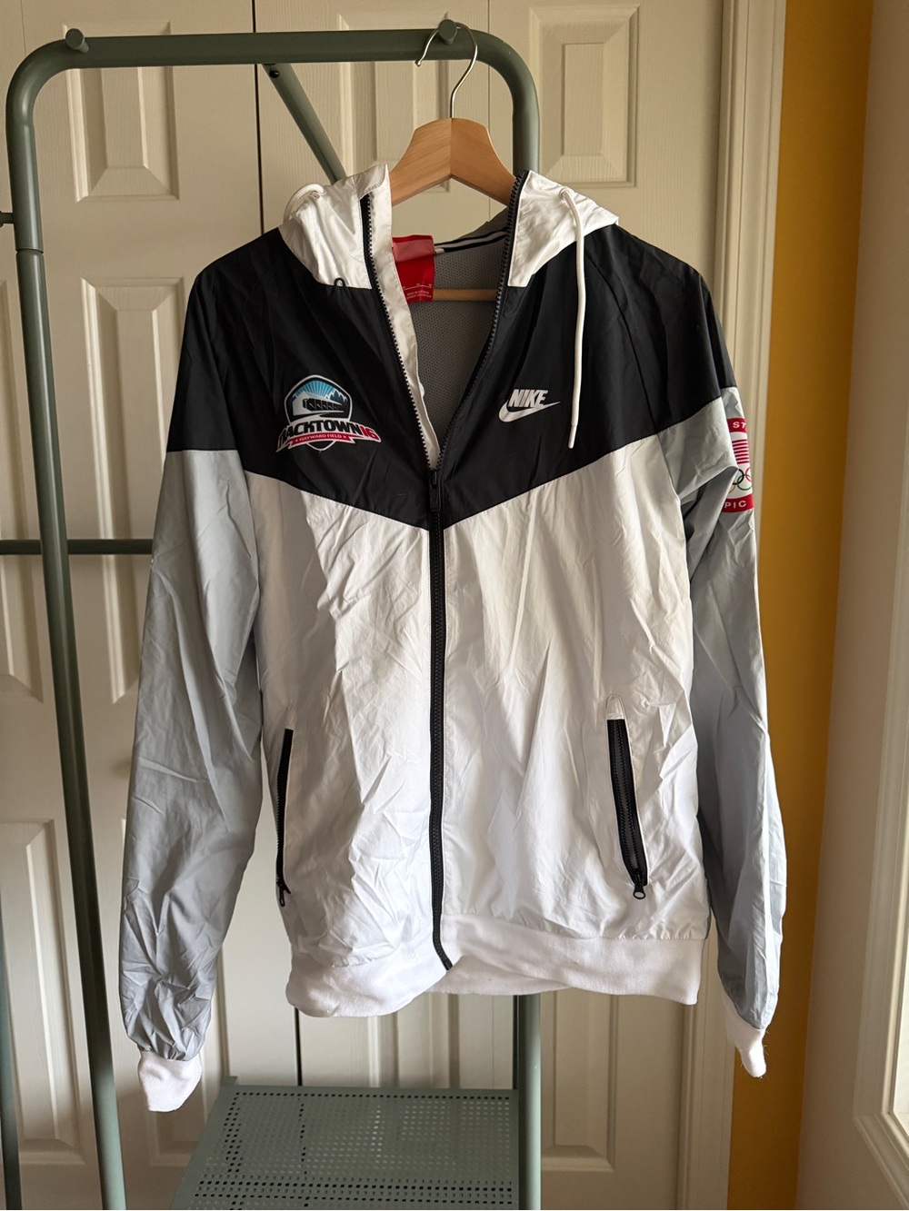 Nike Men's 2016 Olympic Track and Field Trials White & Black Windbreaker Jacket